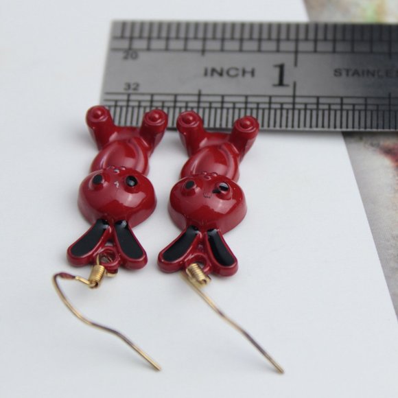 🌺925 Sterling silver hook Red cartoon earring - Picture 11 of 13